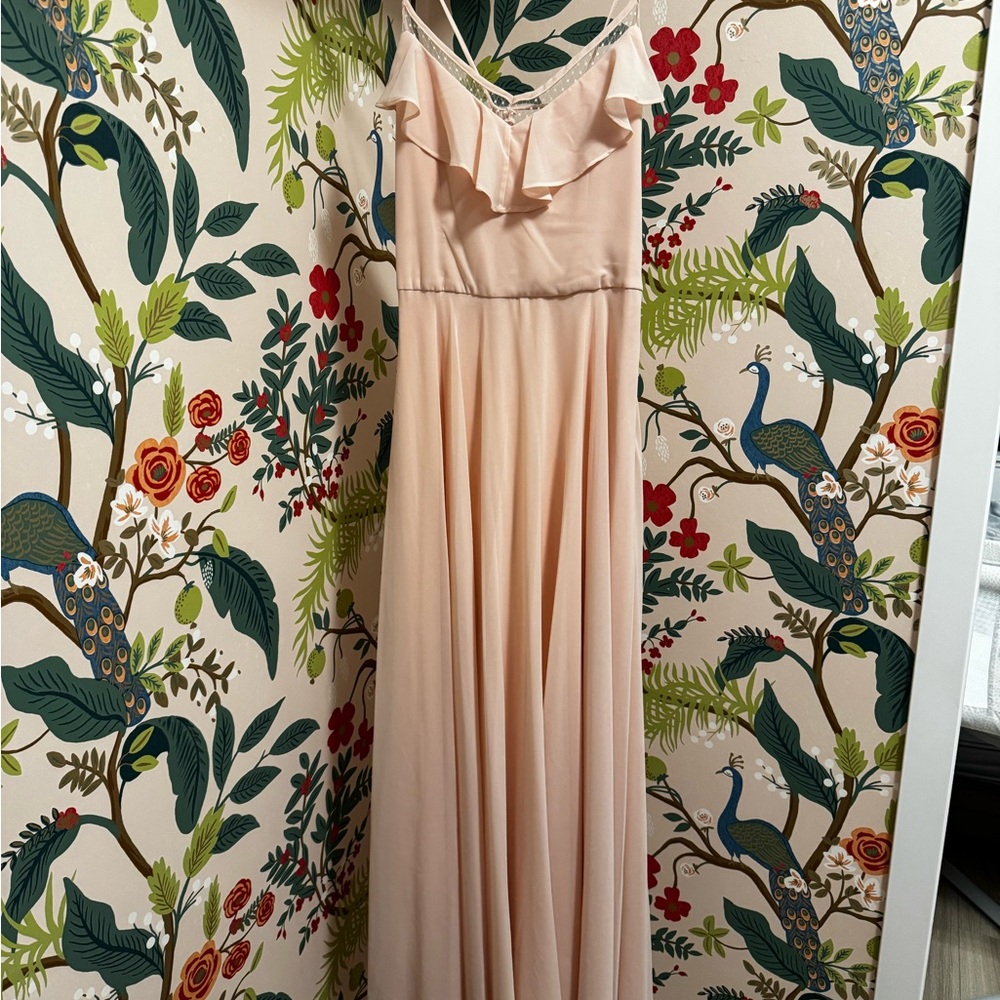 Heartloom Francie Ruffle V-Neck Gown in Petal Pink